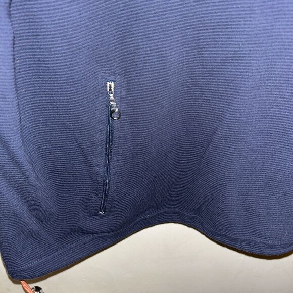 Briercreek Hooded Women’s Pullover Navy Top Orange Stripe 1/4 Zip. Pockets. 2X - Picture 3 of 6